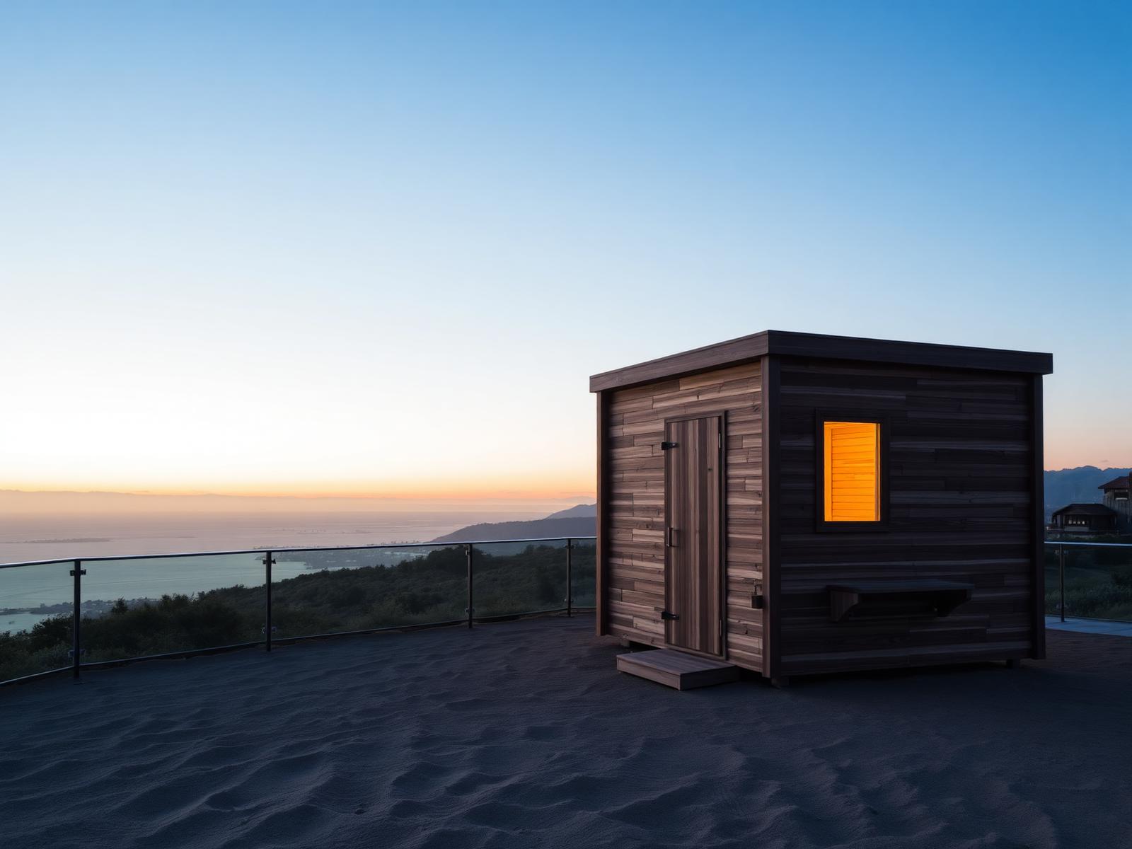 Sauna installé face au paysage